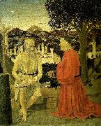 Piero della Francesca saint jerome and a worshipper oil